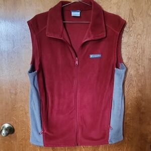 Columbia Red and Gray Fleece Vest